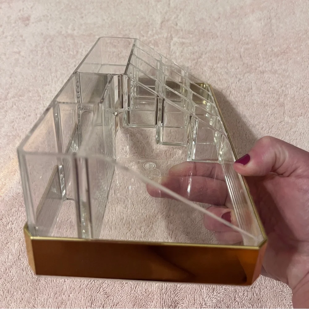 Set of 3 Clear Acrylic Cosmetic Makeup vanity Organizers Bathroom, lipstick